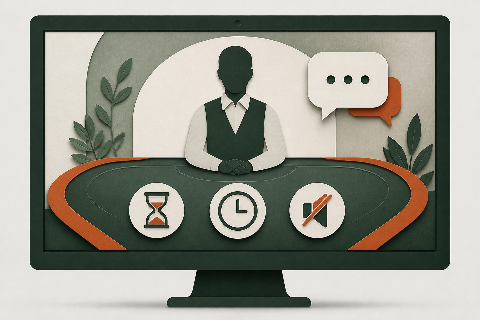 Generic live-table screen with chat, timer and mute controls